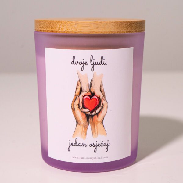 Two People One Feeling Personalized Candle - Purple Jar 200ml