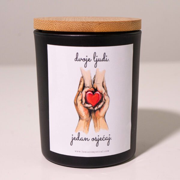 Two People One Feeling Personalized Candle - Black Jar 200ml