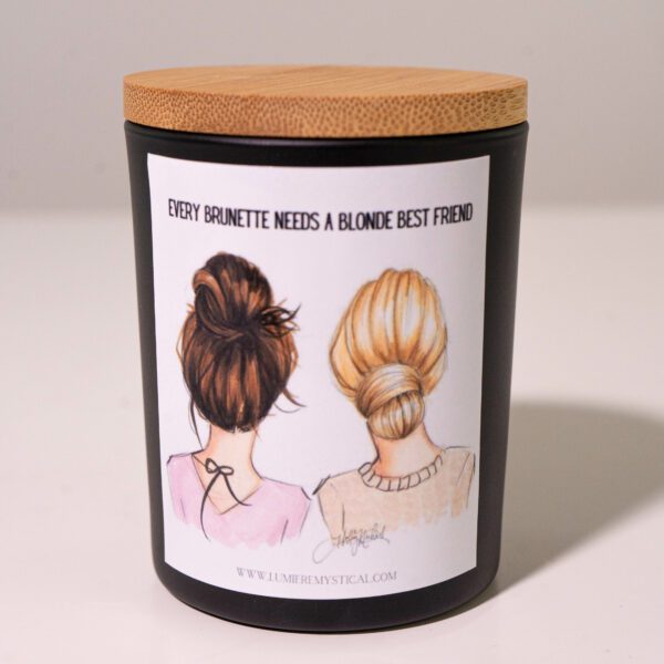 Every Brunette Needs A Blonde Best Friend Personalized Candle - Black Jar 200ml