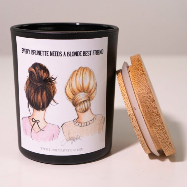 Every Brunette Needs A Blonde Best Friend Personalized Candle - Black Jar 200ml - Image 2