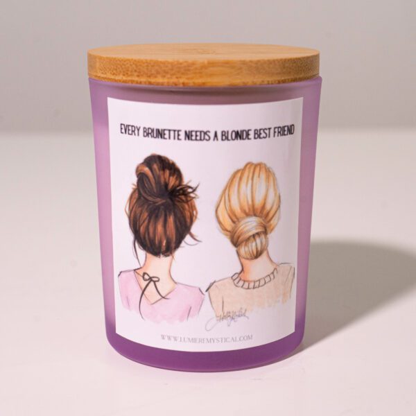 Every Brunette Needs A Blonde Best Friend Personalized Candle - Purple Jar 200ml