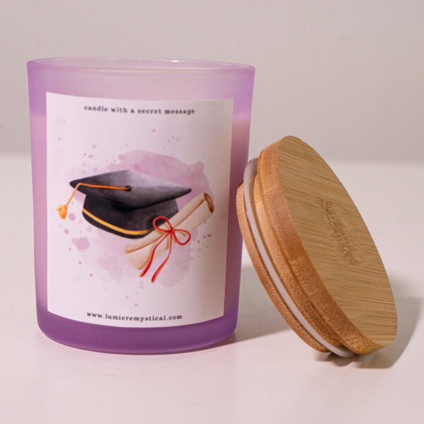 Education Congratulation Personalized Candle - Purple Jar 200ml - Image 2