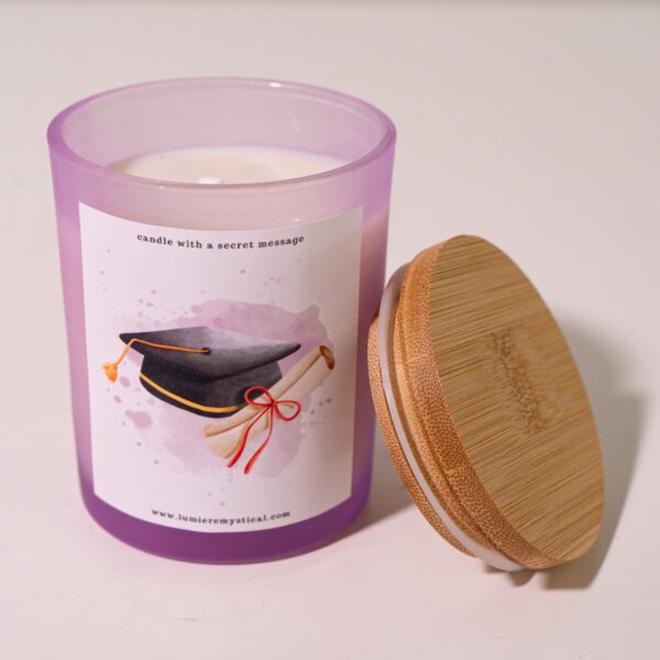 Education Congratulation Personalized Candle - Purple Jar 200ml - Image 3