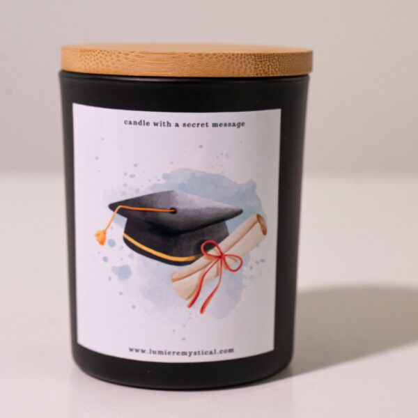 Education Congratulation Personalized Candle - Black Jar 200ml