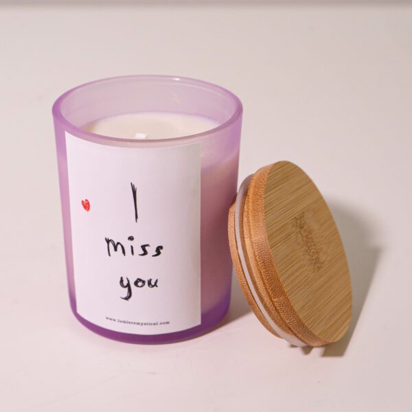 I Miss You Personalized Candle - Purple Jar 200ml - Image 2