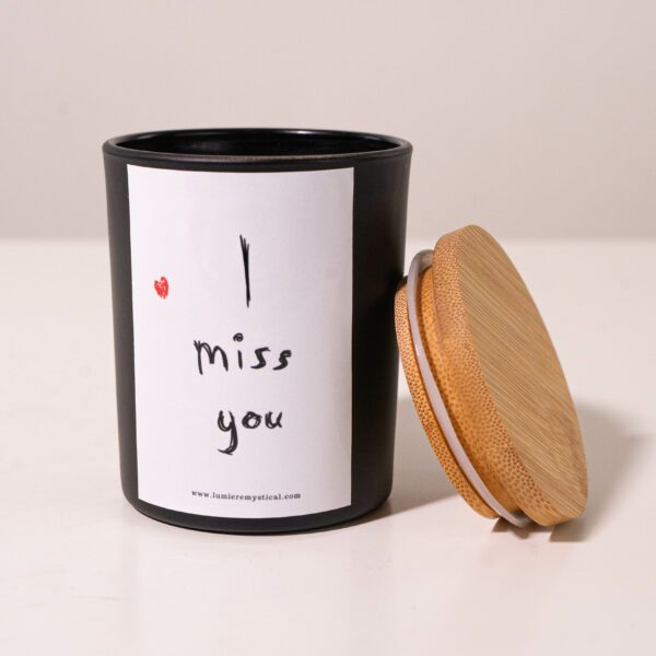 I Miss You Personalized Candle - Black Jar 200ml - Image 2