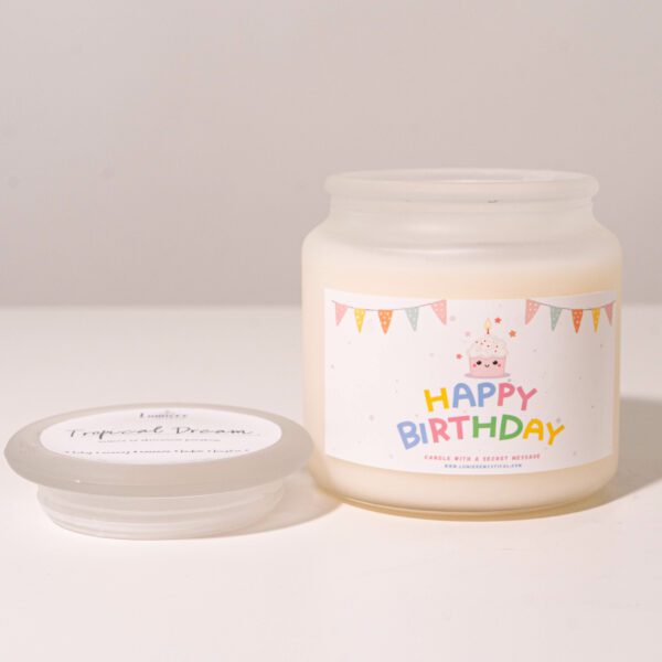 Colorful & Fun Happy Birthday Personalized Candle - 450ml - Image 3