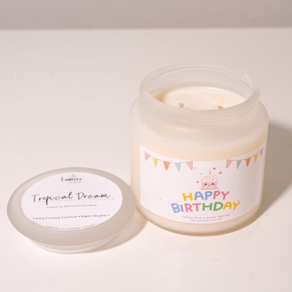 Colorful & Fun Happy Birthday Personalized Candle - 450ml - Image 2